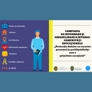 CAMPANIA DE INFORMARE ȘI SENSIBILIZARE A ÎNTREGII COMUNITĂȚI EDUCAȚIONALE „Protecția datelor cu caracter personal în școli/grădinițe este o prioritate esențială!”
