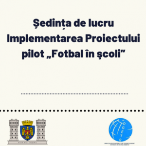 Ședința de lucru: Implementarea Proiectului pilot „Fotbal în școli”